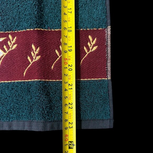 Vintage Christmas Bath Towel Hand Towel Set 1990s Santens USA Peace Dove Cotton - Picture 7 of 8